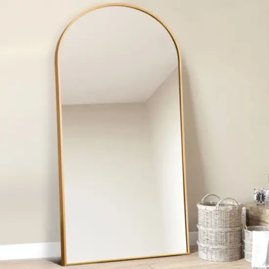 Rhea Arched Full Length Mirror 71"x31", Large Floor Mirror with Stand or Leaning Against Wall for Bedroom - The Pop Home image {1}