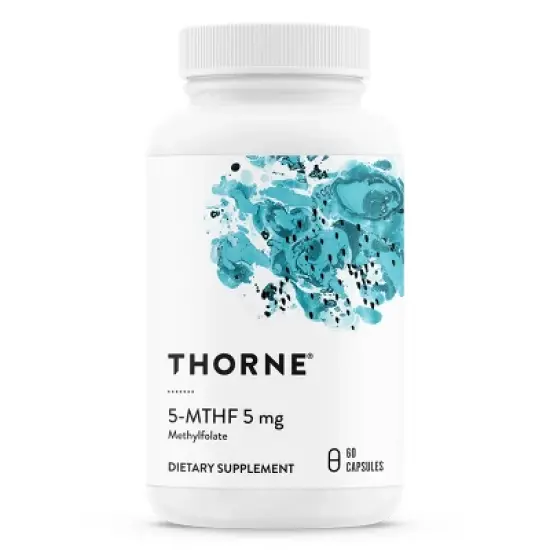 THORNE 5-MTHF 5mg - Methylfolate (Active B9 Folate) Supplement - Supports Cardiovascular Health, Methylation & Homocysteine Levels* - 60 Capsules image {6}