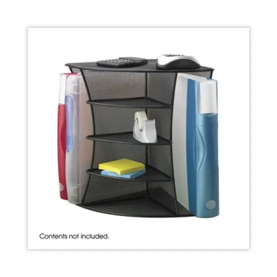 Safco Onyx Mesh Corner Organizer, Six Sections, Black, 15" x 11" x 13" image {2}