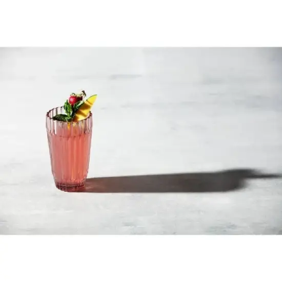 6pk 14.8oz Archie Iced Beverage Glasses Pink - Fortessa Tableware Solutions: Ribbed Drinkware, Dishwasher-Safe Tumblers image {1}