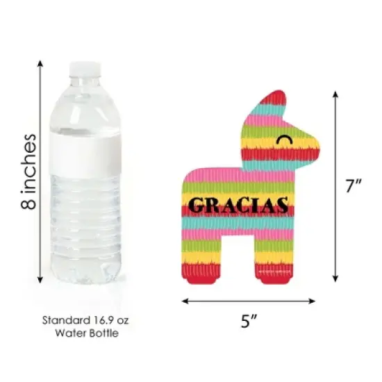 Big Dot of Happiness Let's Fiesta - Shaped Thank You Cards - Fiesta Thank You Note Cards with Envelopes - Set of 12 image {4}