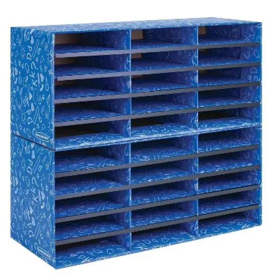 Bankers Box Classroom collection 30-Compartment Literature Organizers 28.5" x 12.375" Blue (3384401) image {3}