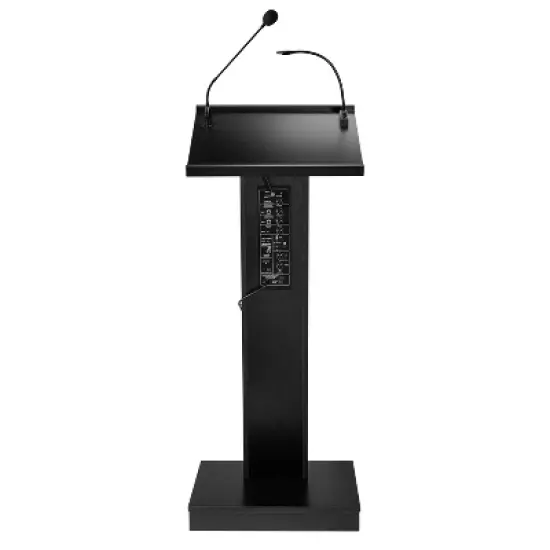 ZED Lectern Lecture Podium with Speaker Black - Hampden Furnishings image {4}
