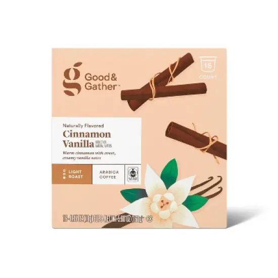 Naturally Flavored Cinnamon Vanilla Light Roast Coffee - 16ct Single Serve Pods - Good & Gather&trade; image {4}