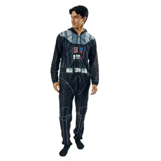Star Wars Darth Vader Men's Onesie Costume Union Suit With Hood image {4}