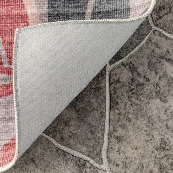 nulOOM Mayra Tropical Leaves Machine Washable Indoor/Outdoor Patio Area Rug image {6}