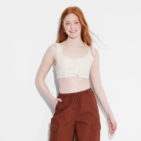 Women's Scoop Neck Reworked Denim Tiny Vest - Wild Fable&trade; image {1}