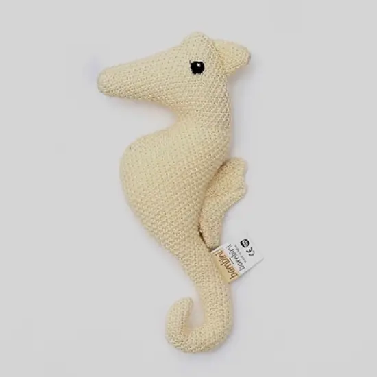 TopComfy Baby and Toddler Learning Toy Handmade Cotton Seahorse Plush Toy for Comfort and Playtime, Off White, 16"*10"*1" image {5}