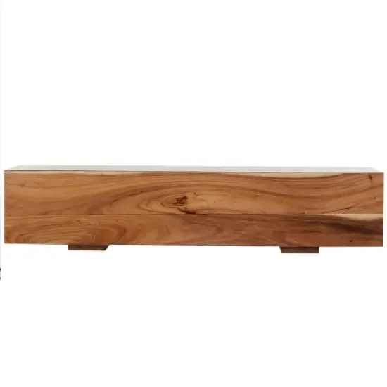 Contemporary Wood Block Bench Brown - Olivia & May image {5}