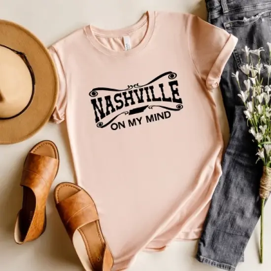 Simply Sage Market Women's Nashville On My Mind Short Sleeve Graphic Tee image {1}