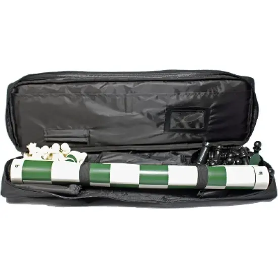 WE Games Complete Tournament Chess Set, Triple Weighted Chess Pieces with Green Roll-up Chess Board and Travel Canvas Bag image {6}