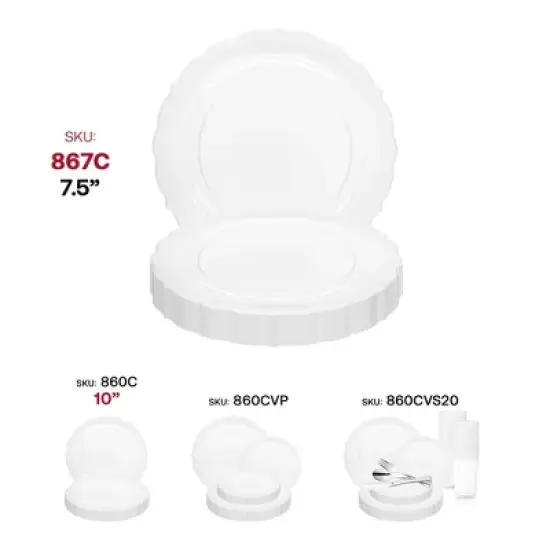 Smarty Had A Party 7.5" Clear Vintage Plastic Appetizer Plates - 120 pcs image {5}