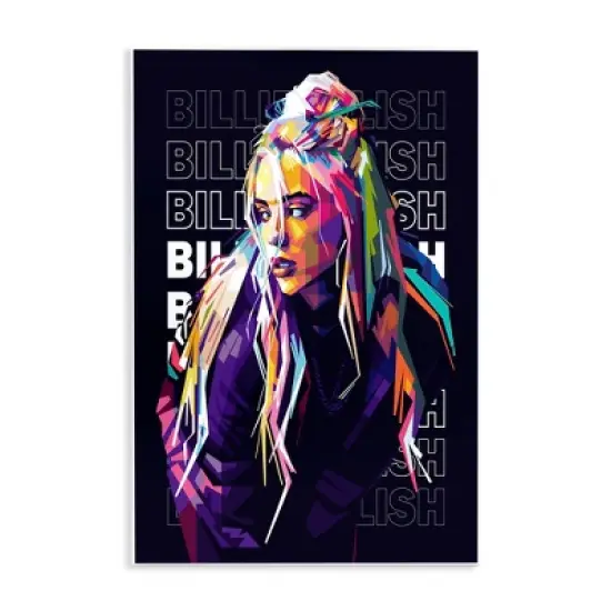 Stupell Industries Billie Eilish Modern Abstract Geometric Portrait Famous Figure Wall Plaque Art image {7}