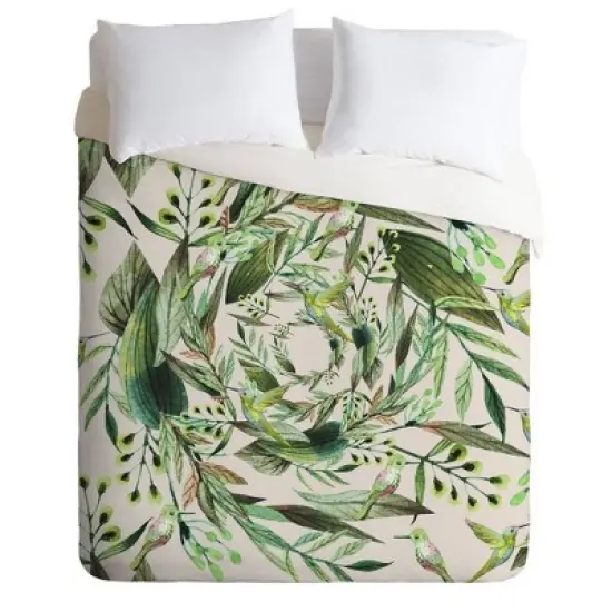 Marta Barragan Camarasa Nature in Circles Comforter & Sham Set Green - Deny Designs image {6}