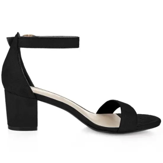 Perphy Ankle Strap Open Toe Block Heels Sandals for Women image {5}