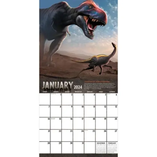 TF Publishing 2024 Wall Calendar 12"x12" Dinosaurs image {1}