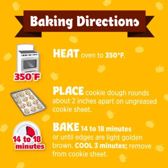 Pillsbury Ready-to-Bake Pumpkin Cookie Dough with Cream Cheese Flavored Chips - 14oz/12ct image {4}