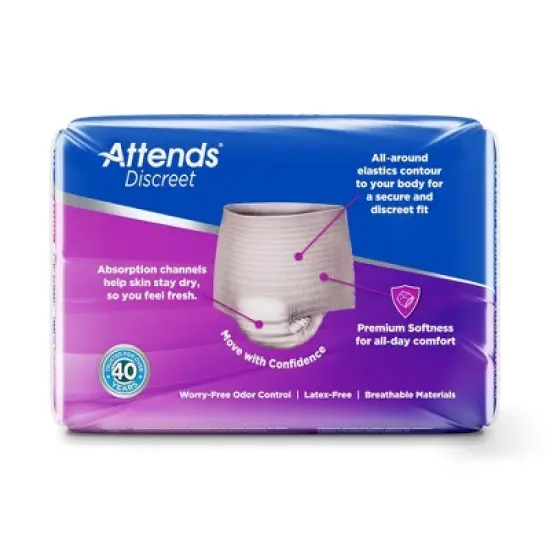 Attends Discreet Incontinence Underwear for Women, Maximum Protection, Medium, 80 Count image {3}