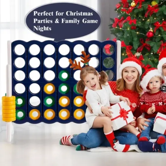 Costway Jumbo 4-to-Score 4 in A Row Giant Game Set Outdoor Indoor Kids Adults Family Fun Red\Black image {4}