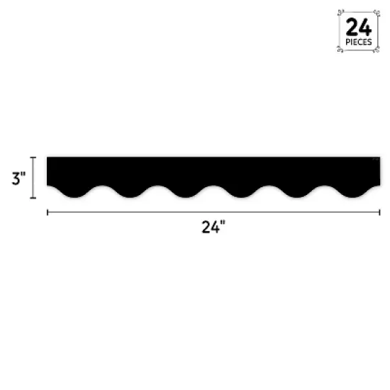 Creative Teaching Press&reg; Core Decor Black Wavy EZ Border, Bulletin Board Border, 48 Feet Per Pack, 3 Packs image {2}
