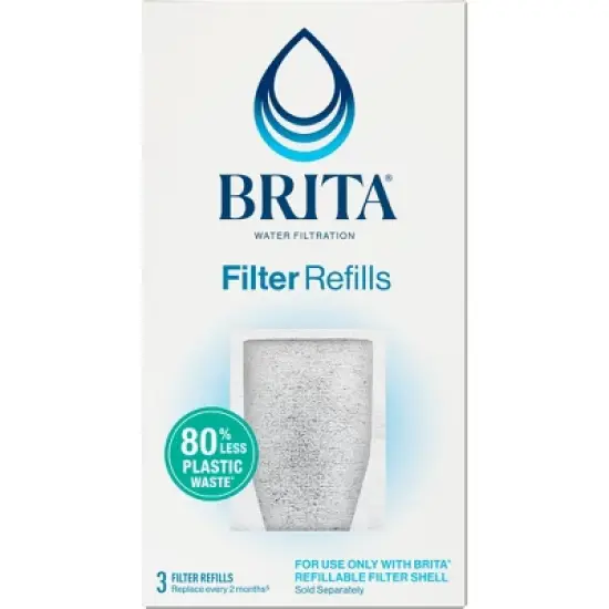 Brita Refillable Replacement Water Filters for Brita Water Pitchers and Dispensers - 3ct: Filters Chlorine, Cadmium, Mercury image {13}