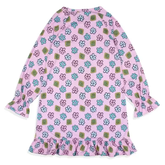 Scooby-Doo Girls' I Woke Up Like This Flower Sleep Pajama Dress Nightgown Purple image {3}