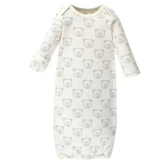 Luvable Friends Baby Boy Cotton Long-Sleeve Gowns 4pk, Bear, 0-6 Months image {2}