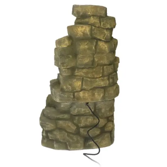 Sunnydaze 37"H Electric Fiberglass Stone Falls Waterfall Outdoor Water Fountain image {7}