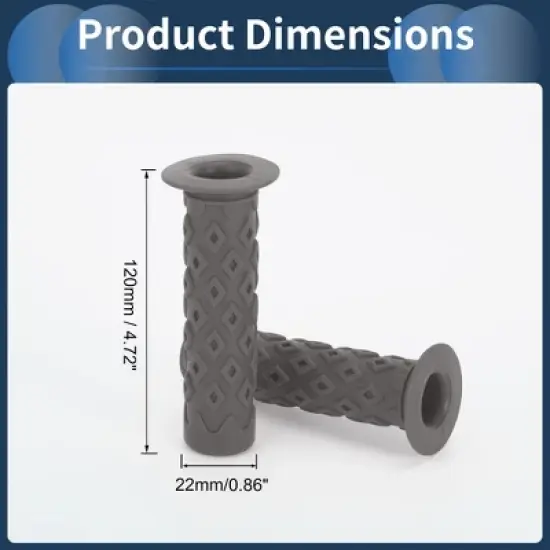 Unique Bargains Bike Handlebar Grips Covers 4.72" Gray 1 Pair image {2}