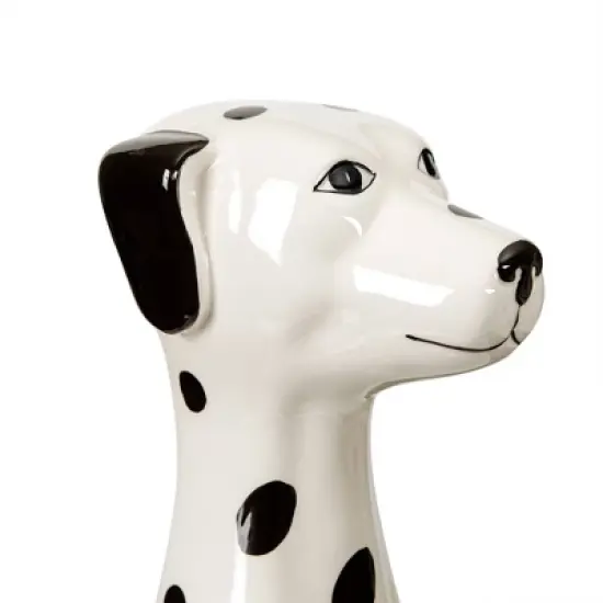 Allure Home Creations 2pc Dalmatian Ceramic Toilet Brush Holder with Plastic Brush Cleaning Accessories Set image {7}
