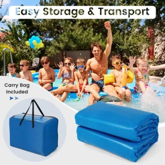 Costway  Rectangular Pool Solar Cover 12 Mil Heat Retaining Blanket with Carry Bag image {8}