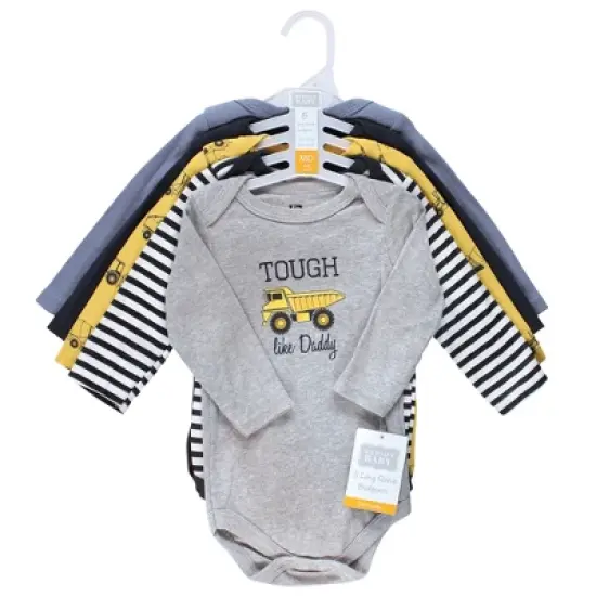 Hudson Baby Infant Boy Cotton Long-Sleeve Bodysuits, Construction image {1}