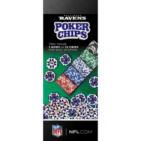 MasterPieces Casino Style 100 Piece Poker Chip Set - NFL Baltimore Ravens image {4}