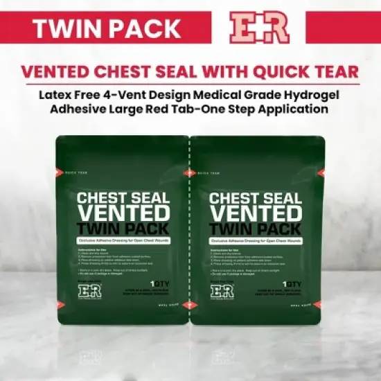 Vented Chest Seal Occlusive Dressing - 2 Pack image {3}