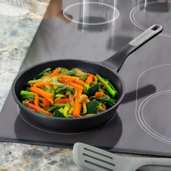BergHOFF Leo Stone+ 10Pc Nonstick Ceramic Cookware Set With Glass Lid, Recycled Cast Aluminum image {6}