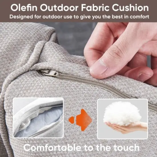 Gymojoy 2PCS Outdoor Patio Ottomans Wicker Ottomans Multipurpose Outdoor Furniture for Patio image {8}