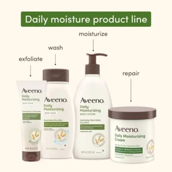 Aveeno Daily Moisturizing Lotion For Dry Skin with Soothing Oats and Rich Emollients, Fragrance Free image {6}