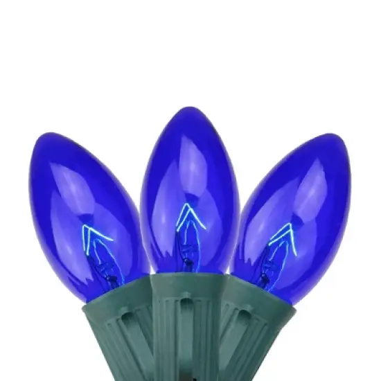 Northlight Transparent C9 Christmas String Lights - Blue - 24' Green Wire - 25ct image {1}