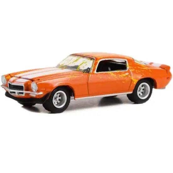 1971 Chevrolet Camaro Z/28 Orange with White Stripes (Dirty Version) "Lost" (2004-2010) TV 1/64 Diecast Model Car by Greenlight image {1}