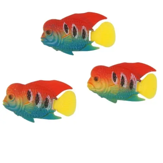 Unique Bargains Plastic Floating Fish Aquarium Oranment Multicolor 3 Pcs image {3}