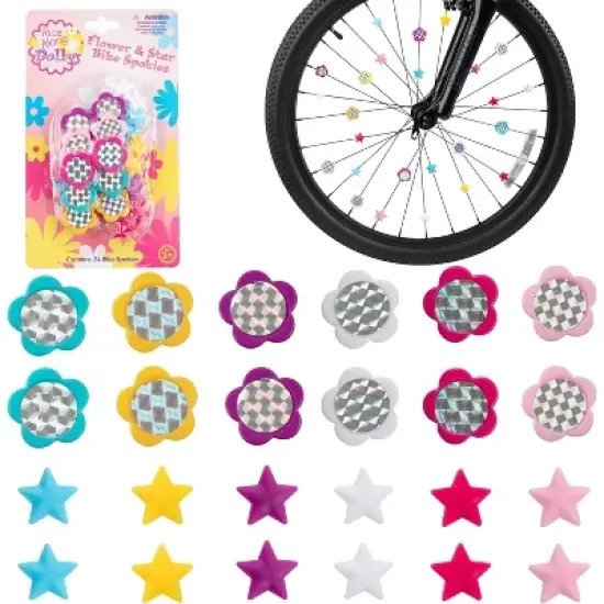 24 Pcs Bike Spokies Flower and Star Wheel Attachments &ndash; Easy Snap-On Bicycle Spoke, Reflective Bike Accessories for Safety and Custom Style image {5}