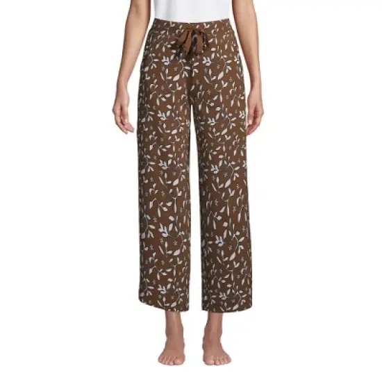 Lands' End Women's Lounge Mid Rise Wide Leg Crop Pajama Pants image {5}
