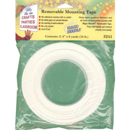 Magic-Mounts&reg; Removable Mounting Tape, 3/4" x 18' Roll image {2}