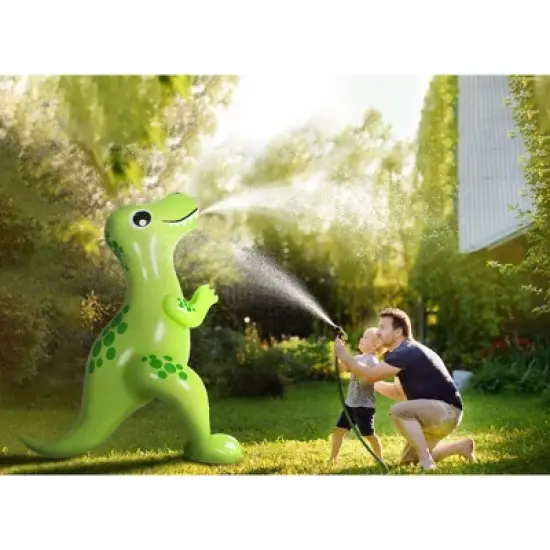 Pool Central 6.75' Inflatable Green Jumbo Dinosaur Water Sprayer image {1}