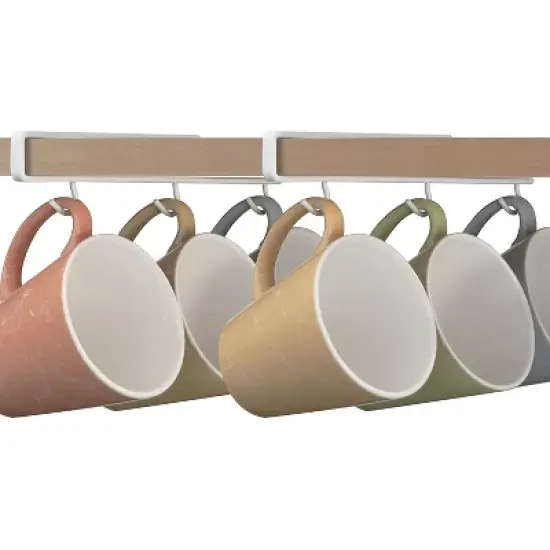 Better Houseware Undershelf Cup/Mug Hooks, Set of 2 in White image {2}