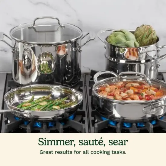 Cuisinart Chef's Classic 11pc Stainless Steel Cookware Set - 77-11G: Induction Compatible, Dishwasher & Oven Safe image {3}