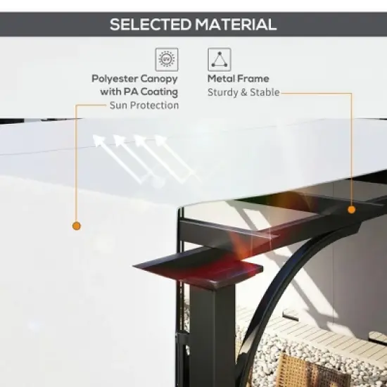 Resenkos Outdoor Garden Gazebo, Sunshade Gazebo Canopy,10' x 10' Patio Pergola with Weather-Resistant Steel Frame, White White, Black image {10}