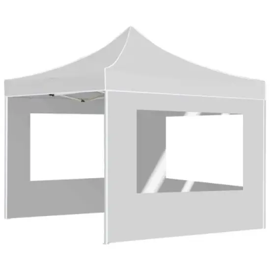 vidaXL Professional Folding Party Tent with Walls Aluminum 9.8'x9.8' White image {2}