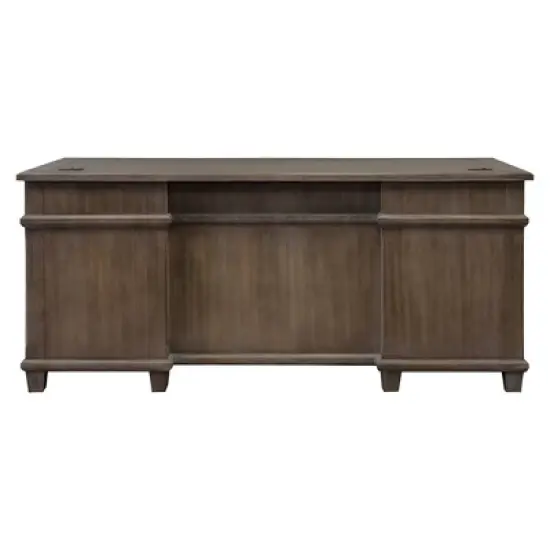 Carson Double Pedestal Desk Brown - Martin Furniture image {5}