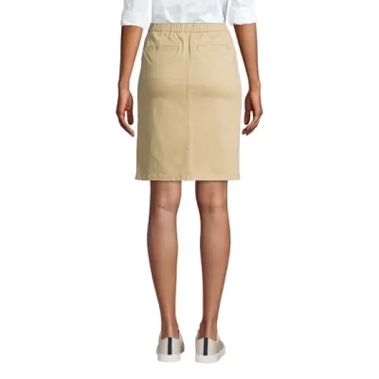 Lands' End Women's Mid Rise Elastic Waist Pull On Knockabout Chino Skort image {1}